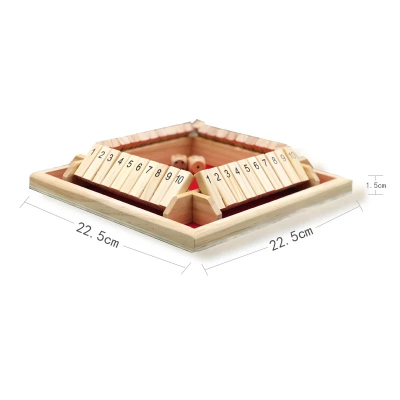 Juego de Mesa de Dados Shut The Box: 2 a 4 Jugadores (Madera/Rojo) - Imagen 2 de 4