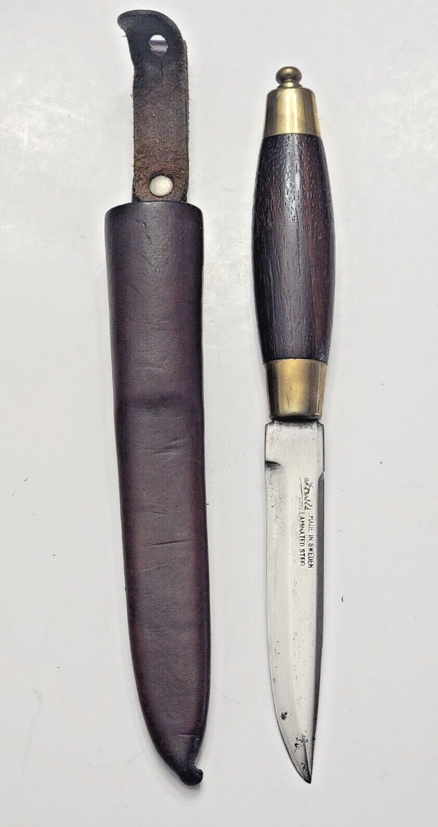 ★プロストック用　Finest Calfskin Leather Grip★ Vintage Frosts Mora Made in Sweden Fixed Blade Sheath Knife