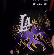 KILL THE HYPE Black Purple Yellow Flame Embroidery Baseball