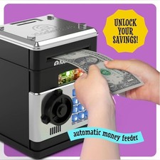 Piggy Bank Electronic Money Saving Box w/Code- ATM Safe Toy Coin Bank