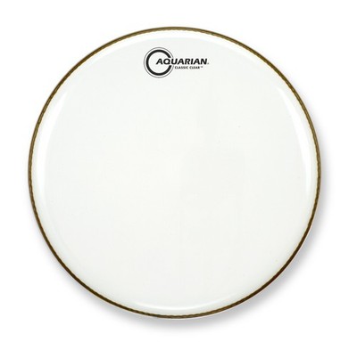 Aquarian Classic Clear White Video Gloss 10mil-Single Ply Resonant Drumhead 14