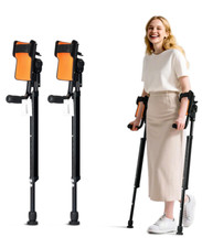 Adjustable Forearm Crutches Adult Pair   10-Level Height Ergonomic   Open Box