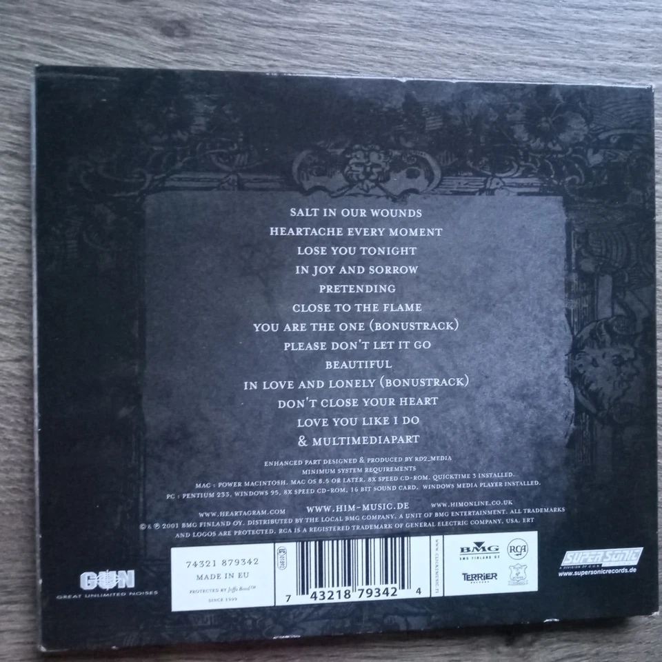 HIM - Deep Shadows And Brilliant Highlights - CD 2001 Digipak 2BONUSTRACKS - Bild 2 von 2