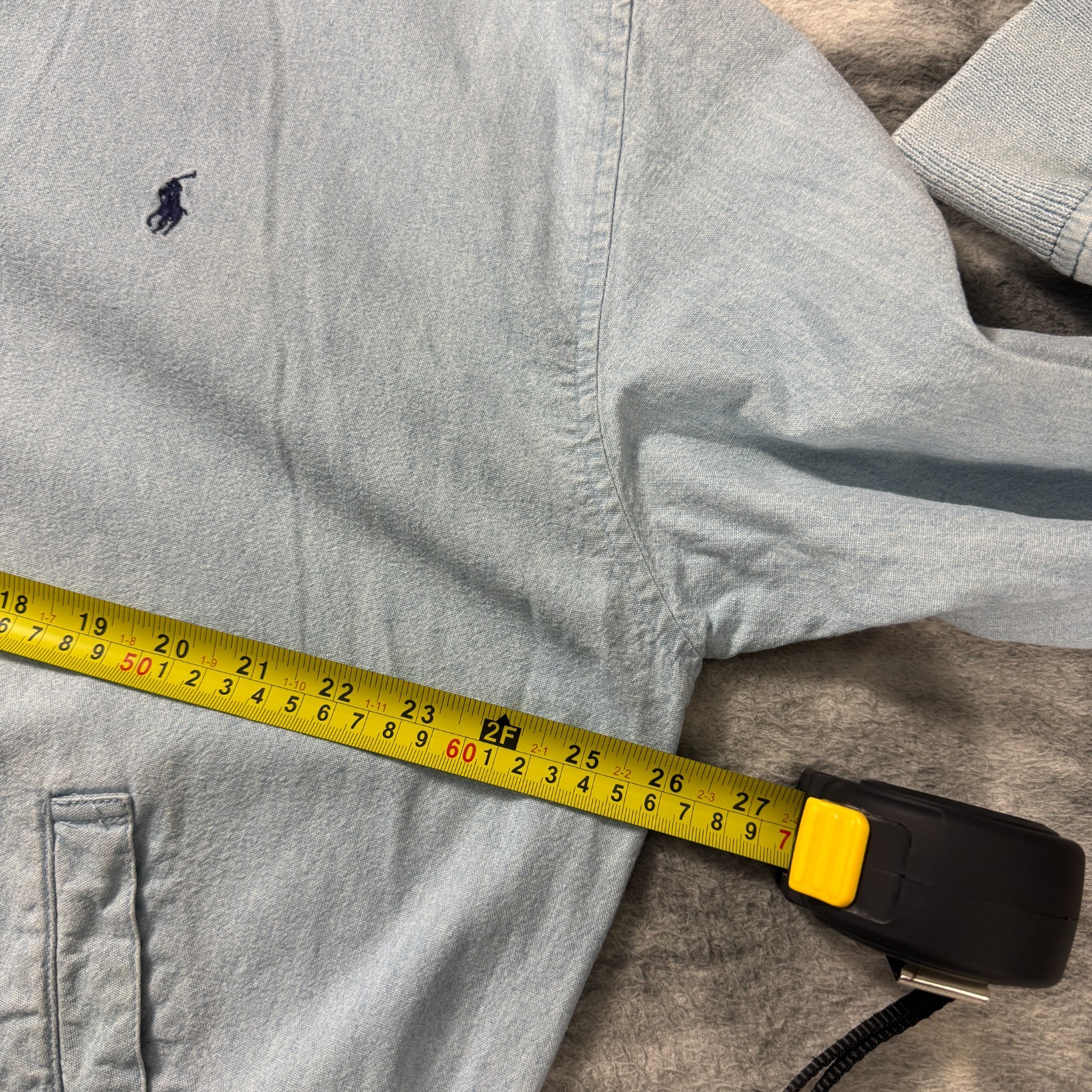 Vintage Ralph Lauren 90's Blue Oversized Large Chambray Harrington Bomber Jacket image 5