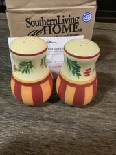 Southern Living at Home Gail Pittman SIENNA SIENA Salt & Pepper Shaker Set NIB!