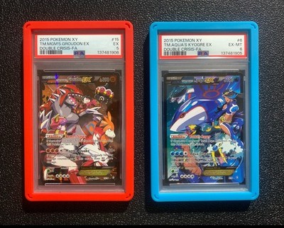pokemon cards double crisis SEQUENTIAL Double Crisis TM Magma's Groudon & TM Kyogre PSA 5 &6 Set #15 &  #6