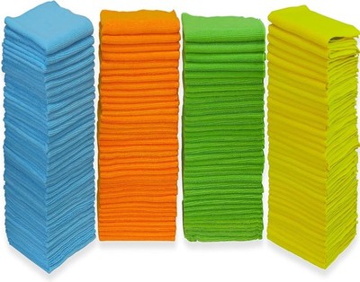 Simple Houseware Microfiber Cleaning Cloth 150 Pack, 12'' x 16'', 4 Colors