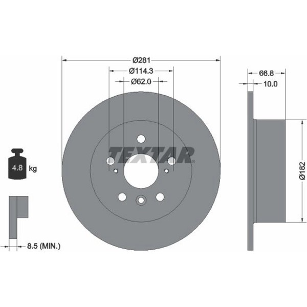 2X Textar 92257803 Bremsscheibe FüR Toyota Camry Aurion Avalon V5 V4 X4 X3-image