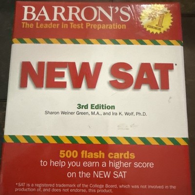 Barron's SAT Flashcards w/ RING.  Test Prep Study Aid - New Open Looks Unused