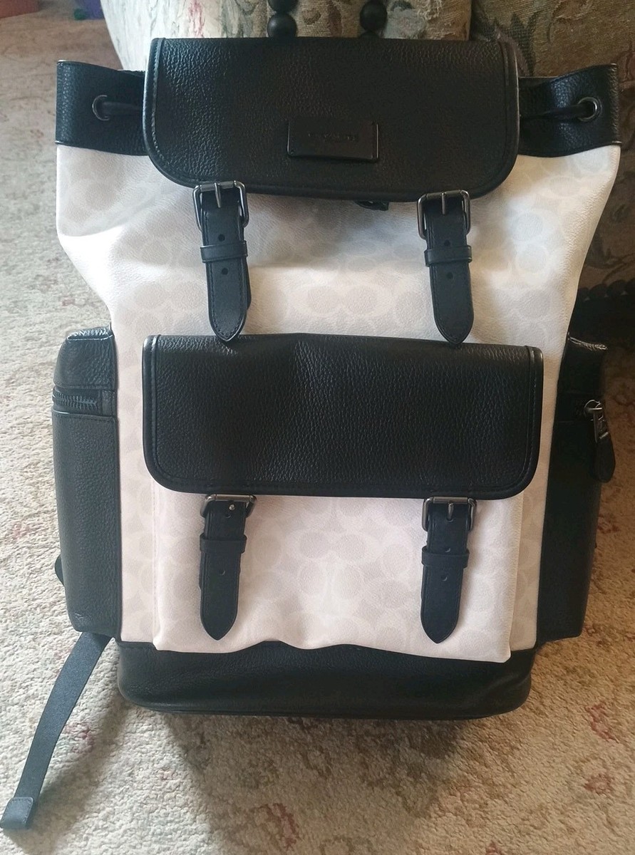 NWT Coach Men's Sprint large Backpack Pebbled Leather Gunmetal