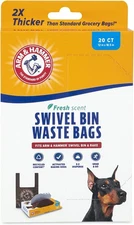 Arm & Hammer Fresh Scent Swivel Bin And Rake Heavy-Duty Waste Bags 20-Count