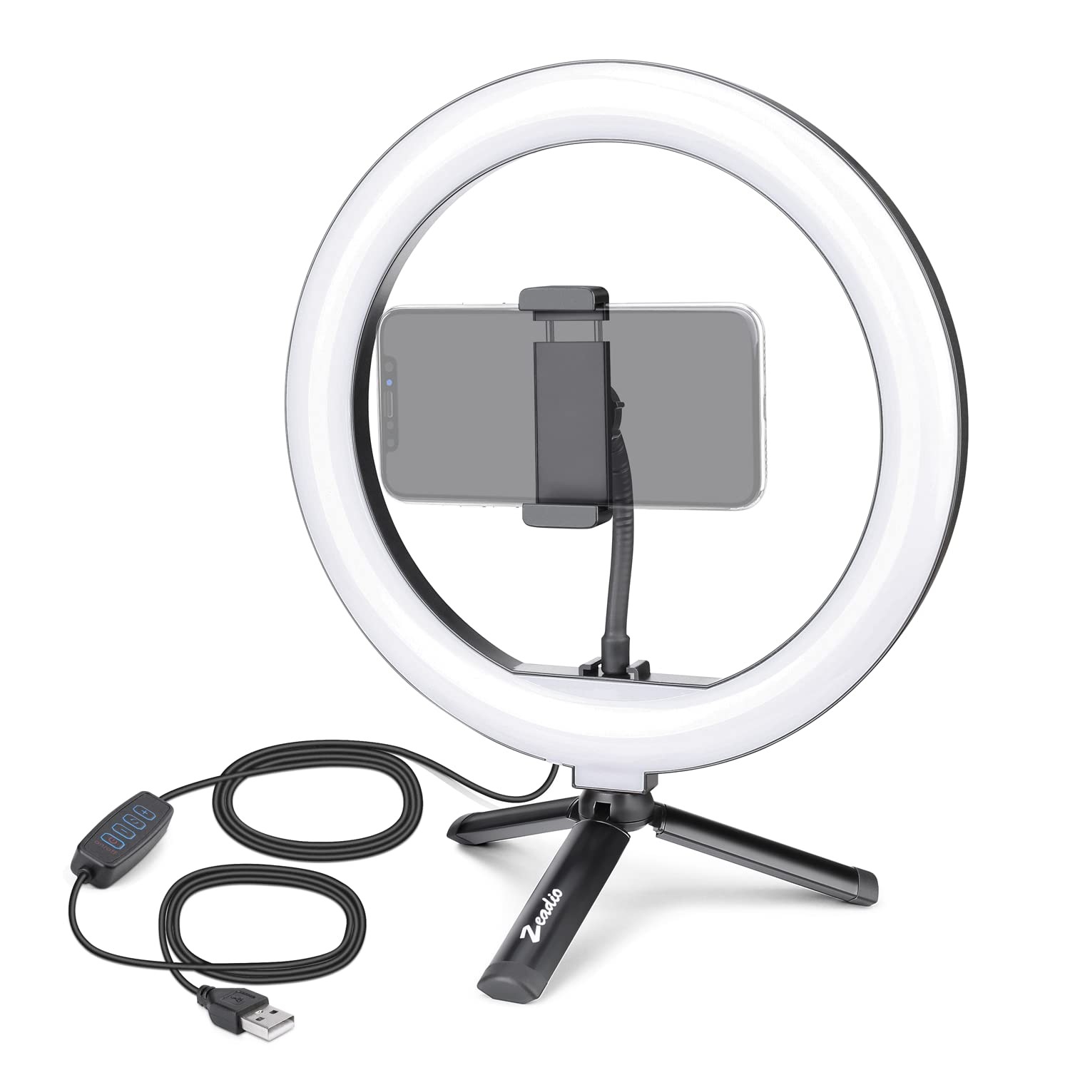Kit éclairage annulaire 26cm 18W lumière bicolore à intensité variable