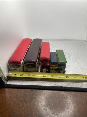 Die Cast Bus Lot Of 5 Double Deckers And Vintage Style Buses