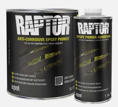 U-POL 4834 Raptor Gray Anti-Corrosive Epoxy Primer Kit w/ Hardener (3 Liter)