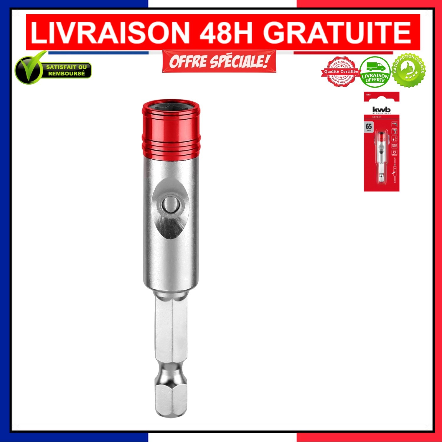 Système de Changement d'Embout One-Touch Kwb en acier allié S2 de 65 mm