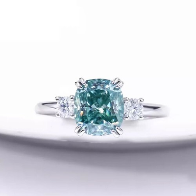 #ad Certified 3.20 Ct Blue Diamond Solitaire Engagement Ring In 925 Sterling Silver $157.03