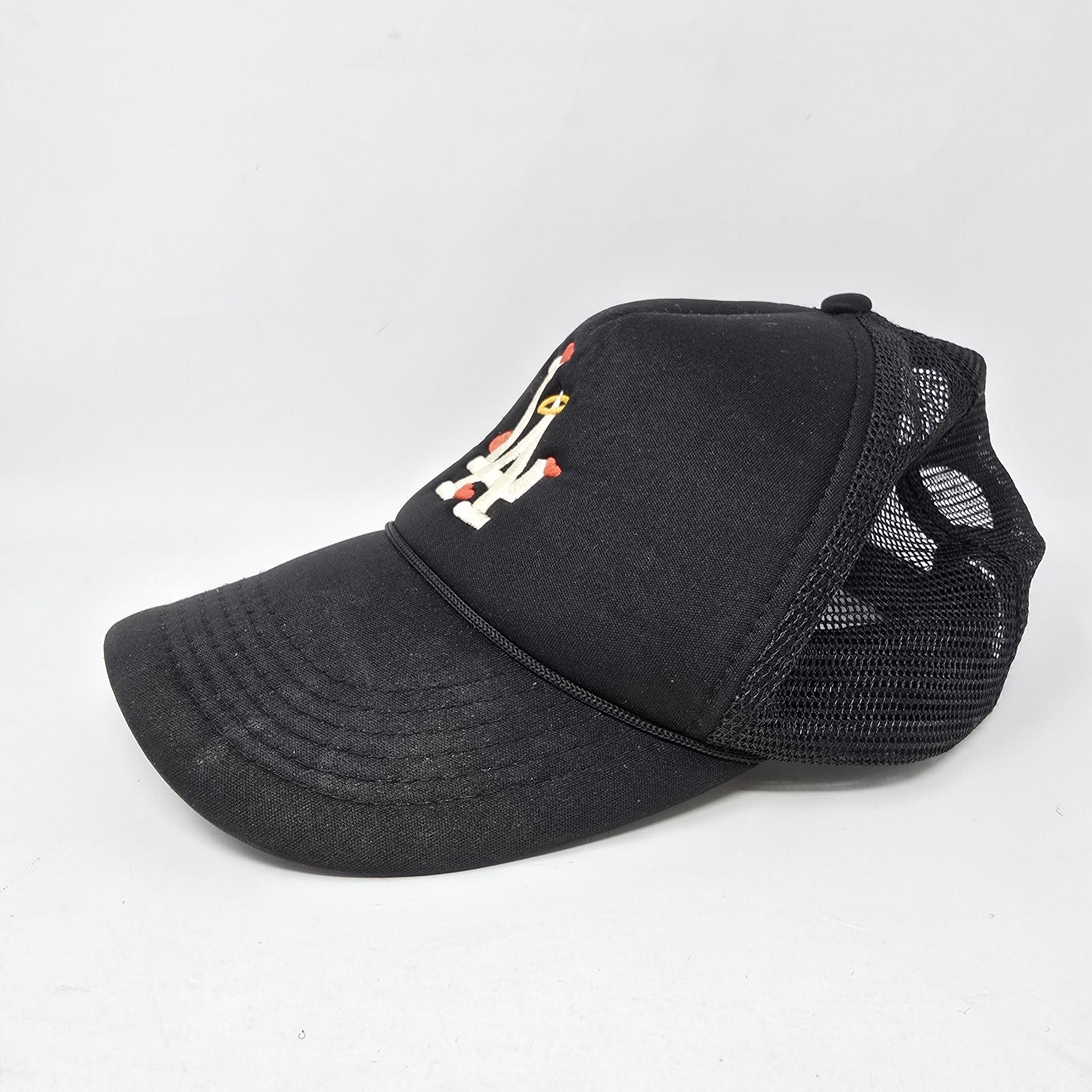 LA Hat with Broken Hearts and Halo Foam Trucker Mesh Back Bill Snapback image 2