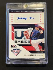 2019 Stars & Stripes USA Mason Neville USA BB Silhouettes Auto Patch 1/1 Reds RC