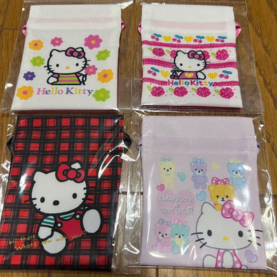 Sanrio Hello Kitty 35th Anniv. Tartan Check Pouch Set MIB Retro rare Japan