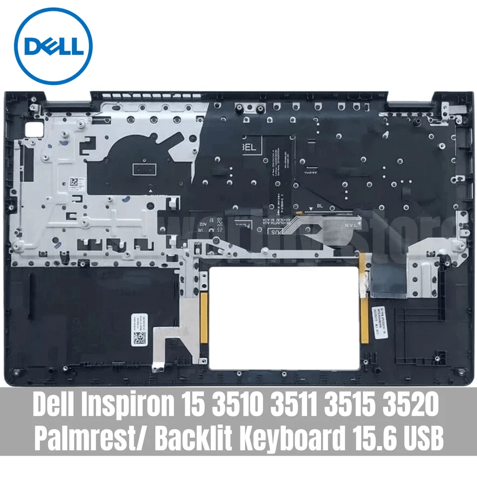 Nuevo para Dell Inspiron 15 3510 3511 3515 3520 reposamanos/teclado retroiluminado 15,6 USB Foto 2 de 4