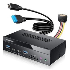 5.25" PC Front Panel USB Hub - 10Gbps USB-C Ports, Dual USB 3.0, SD/microSD