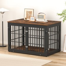 Large Steel  Wood Pet Crate Furniture Style dog cage