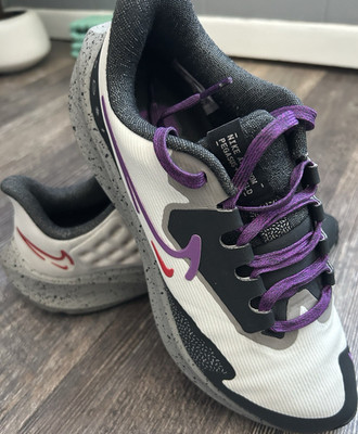 Nike Air Zoom Pegasus 37 Shield Men's Running Shoes White Black Purple Lace