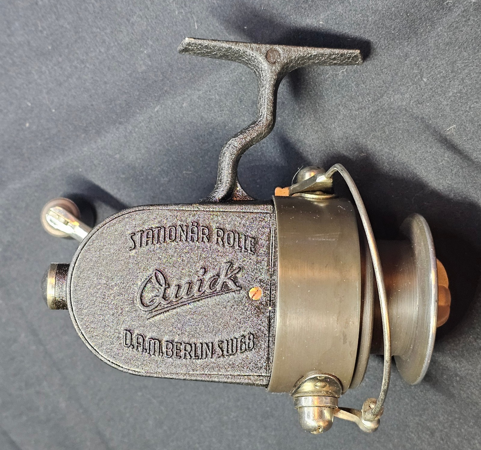 QUICK Stationar Rolle Dam Berlin SW68 Drum Bait Casting Fishing Reel Germany 