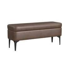 Upholstered Storage Bench with Metal Leg Home Décor|Bench with Storage for Li...