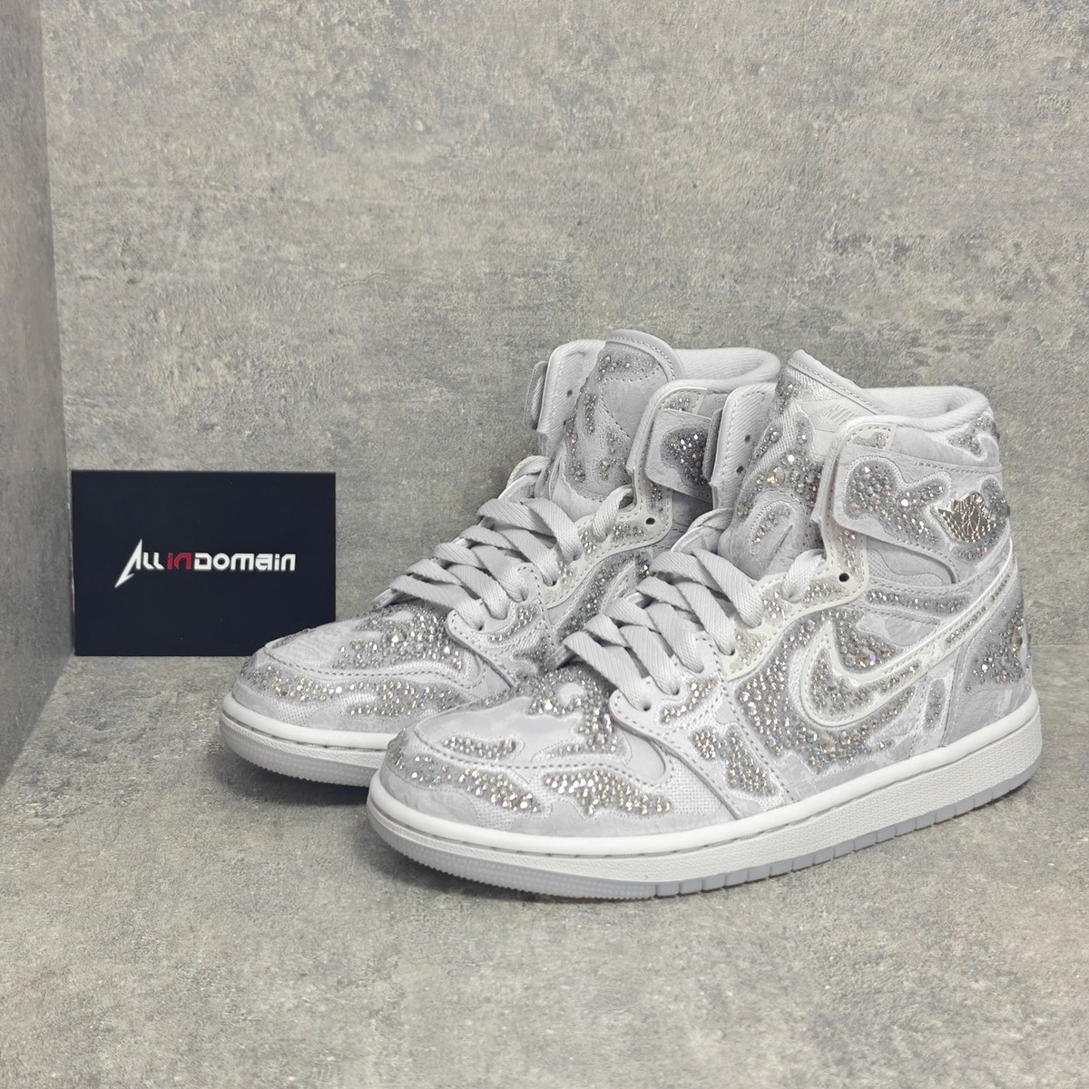 Swarovski x Air Jordan 1 High OG “Vast Gray” Womens HF6248-002 | eBay