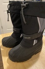 Lands End Snow Boots Boys Girls Size 12 Black Warm Insulated Shoes Kid