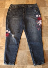 Venezia Plus Stretch Floral Distressed Jeans size 18