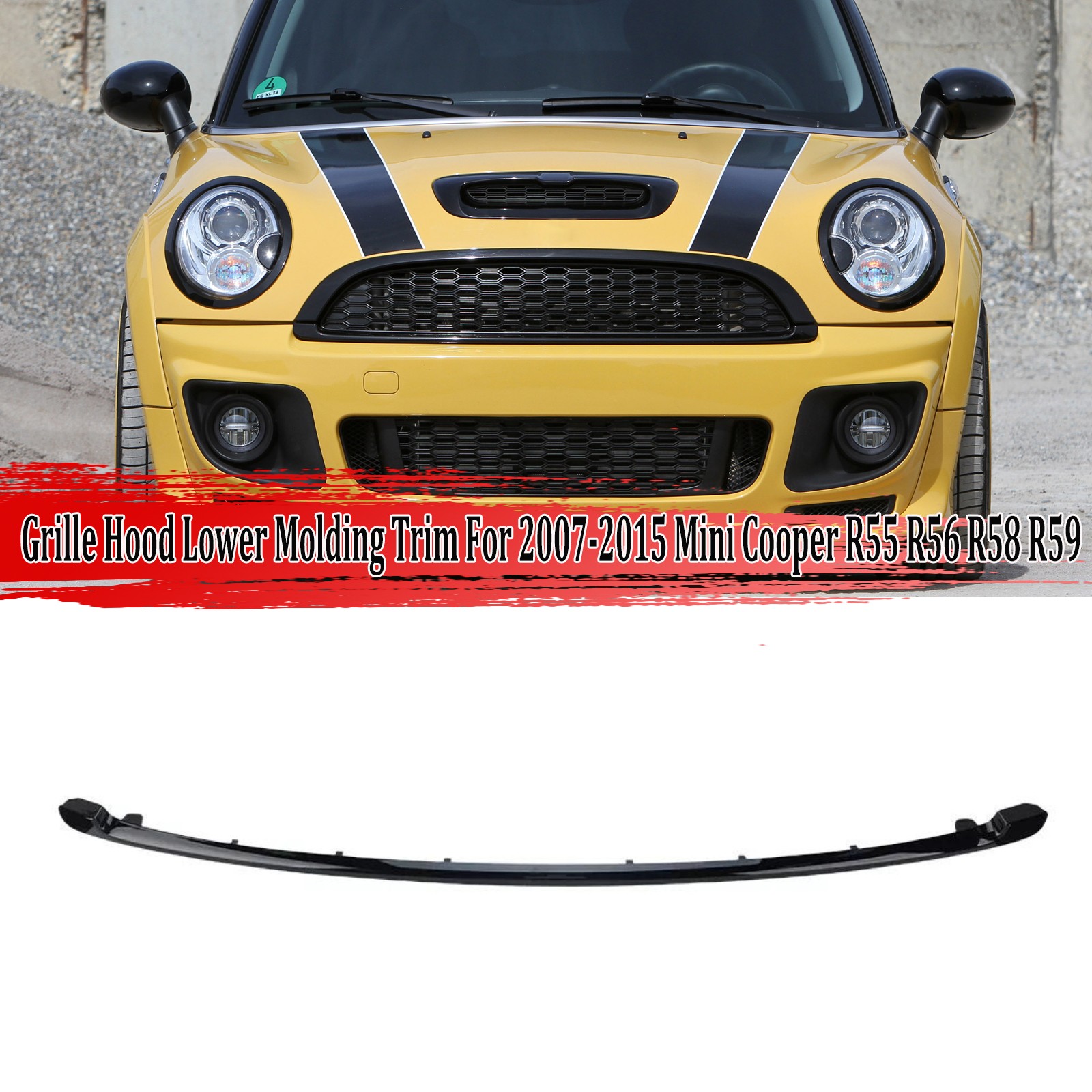Grille Hood Lower Moulding Trim For BMW Mini Cooper R55 R56 R58 R59 2007-2015