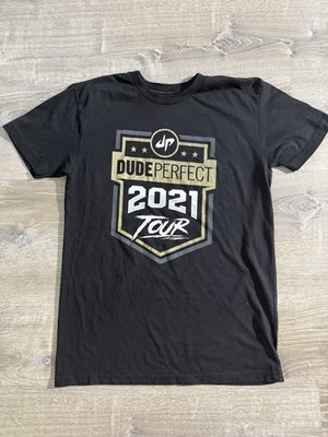 Dude Perfect 2021 Tour T-Shirt Black Gold Medium Trick Shots YouTube Merch