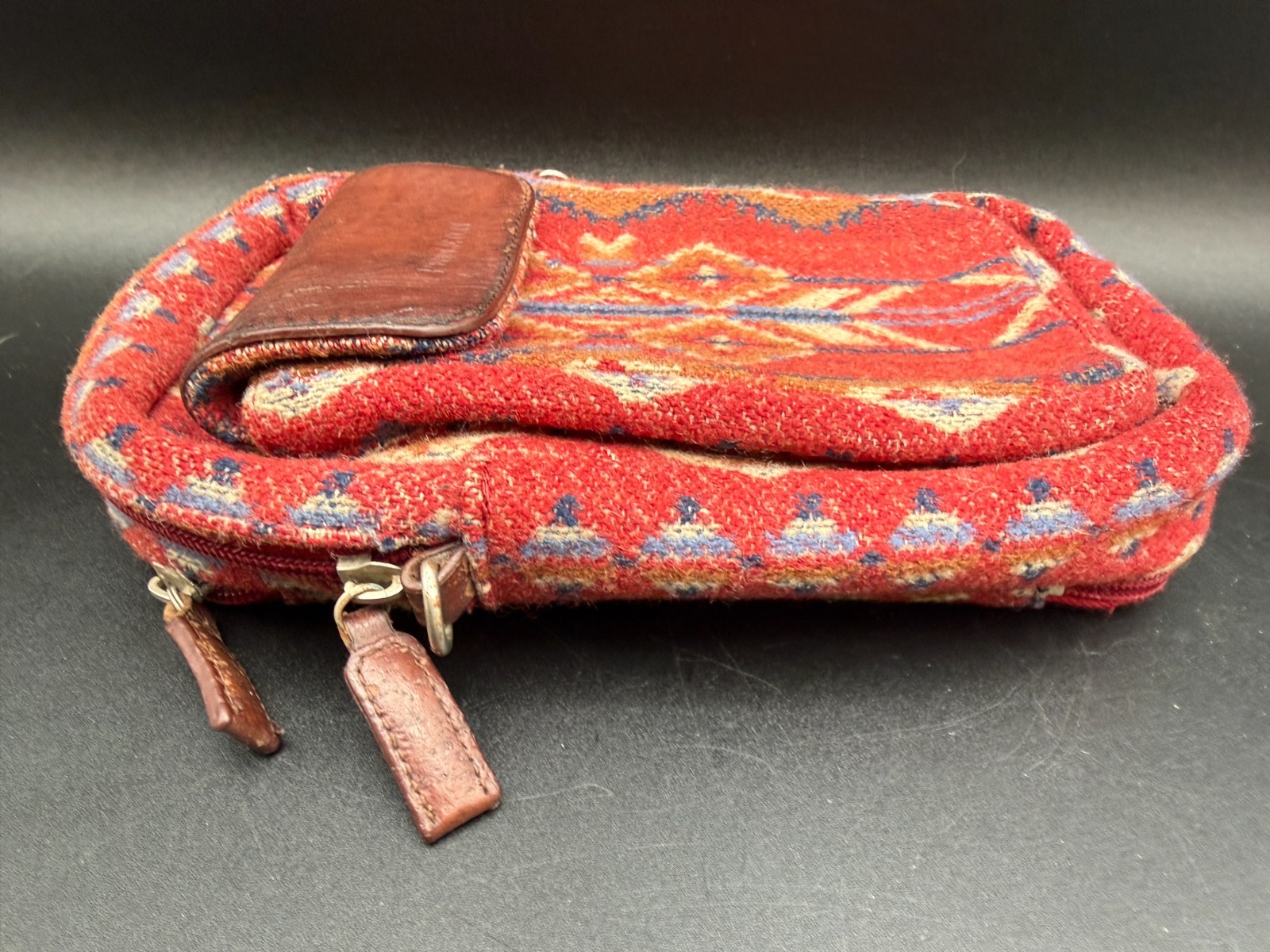 Pendleton Crossbody Wool Leather Native Red Patte… - image 8