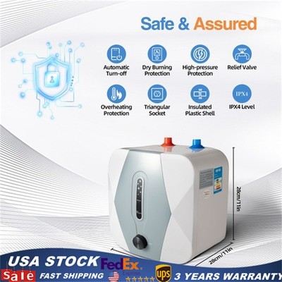 2Gal Electric Mini Tank Hot Water Heater 1.5KW Shower Compact Storage 86-149 °F