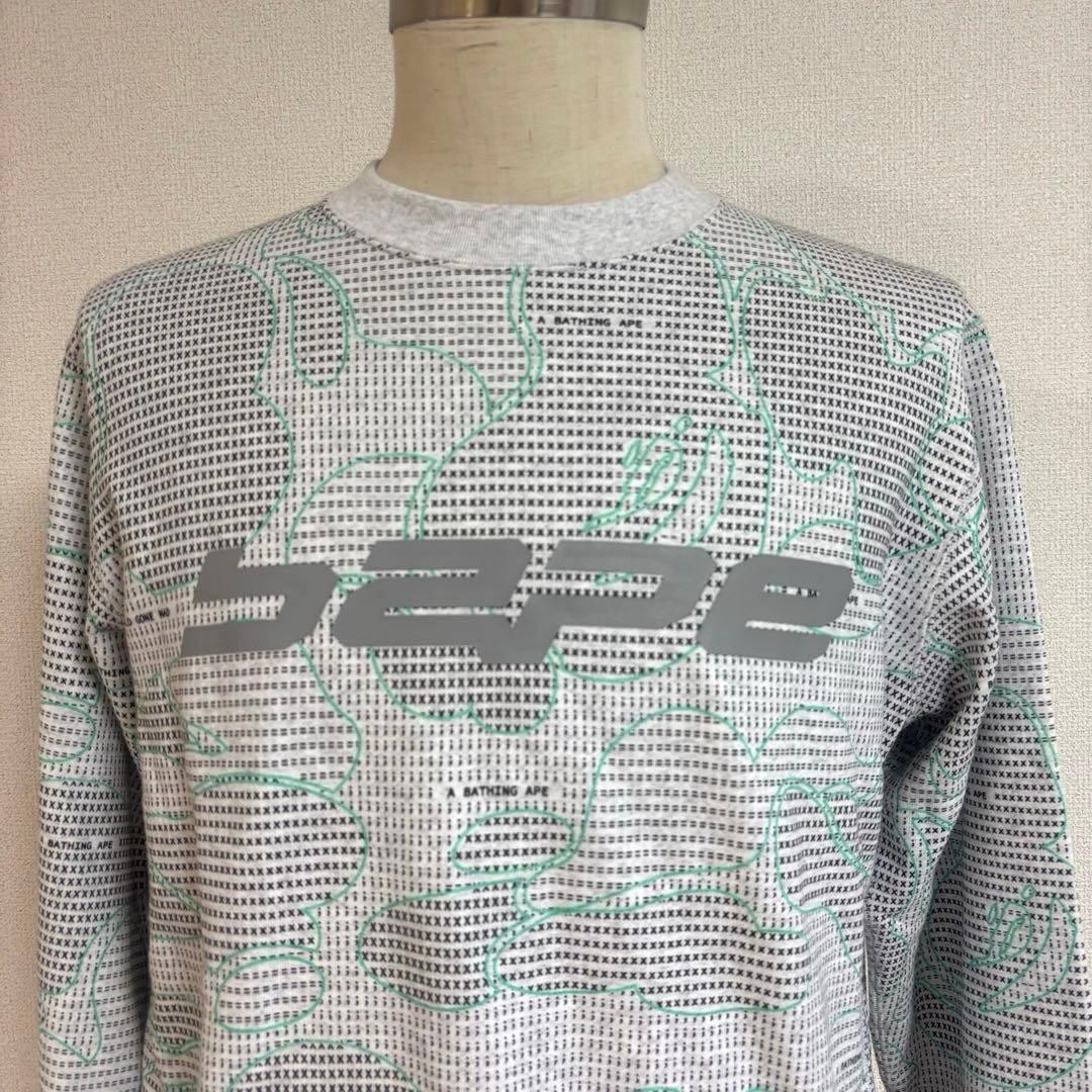 A BATHING APE All-over pattern sweatshirt Made in Japan Good condition thumbnail 7