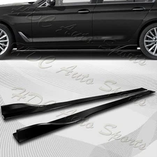 86" x 4" Universal Painted Black Side Skirt Extension Rocker Splitters Lip 6pcs