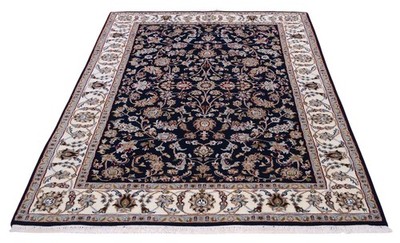 Nain Orientteppich Blau 208x143 cm handgeknüpft Schurwolle Allover langlebig Neu
