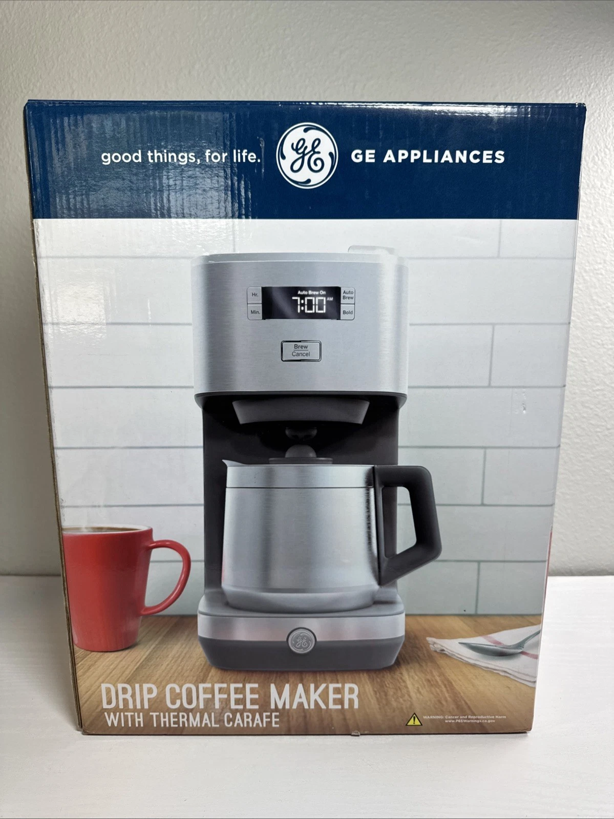 GE Drip Coffee Maker With Timer | 10-Cup Thermal Carafe - Stainless Steel - New!
Opens in a new wind