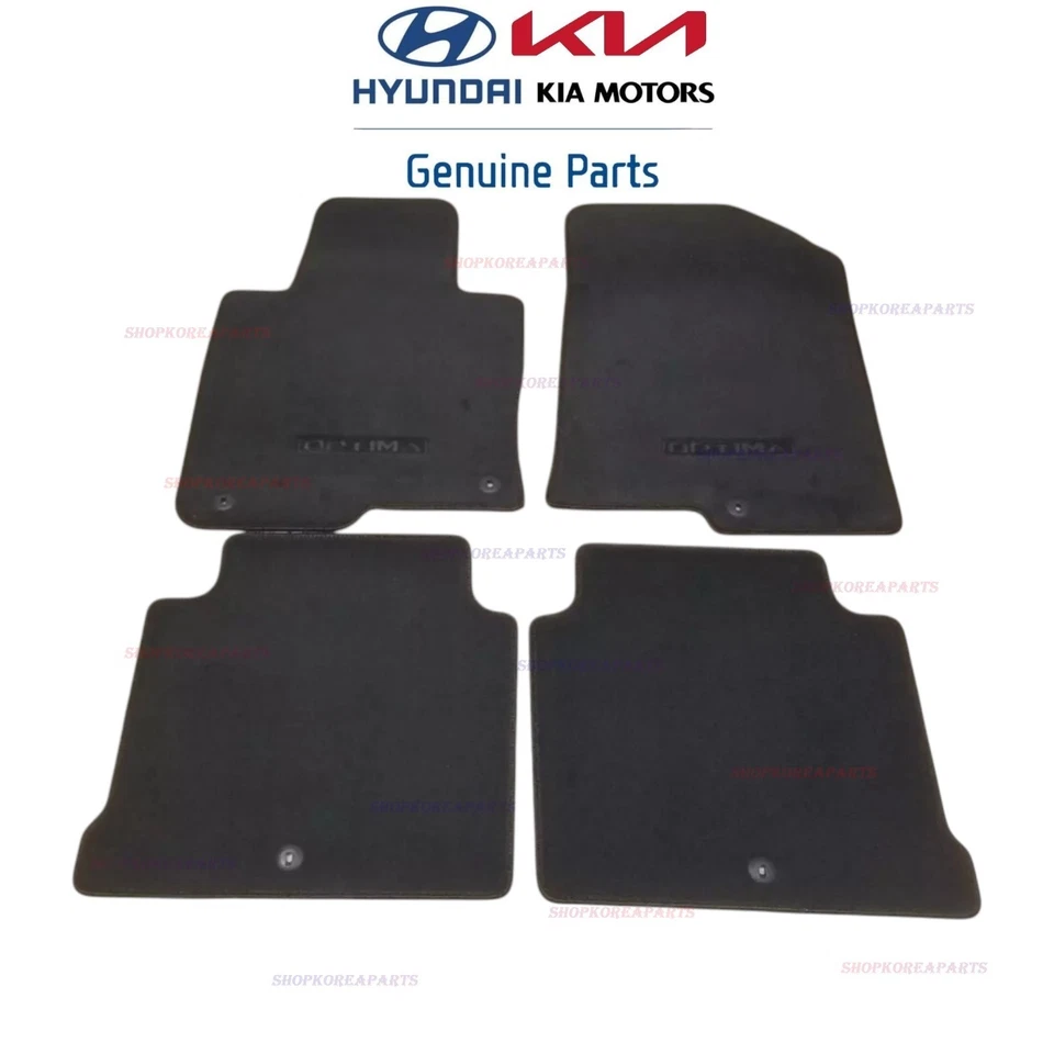 SE ADAPTA A: 16 - 20 JUEGO DE ALFOMBRILLAS KIA OPTIMA 4 PIEZAS CON LOGOTIPO OPTIMA NEGRO OEM NUEVO Foto 2 de 4