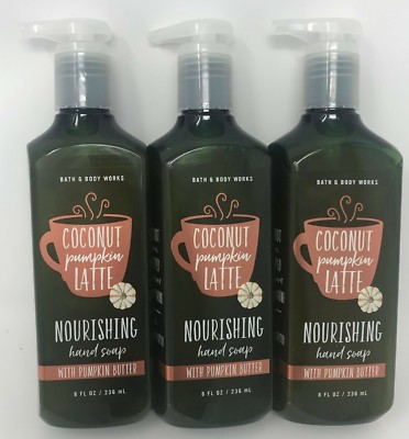 3 BATH & BODY WORKS COCONUT PUMPKIN LATTE HAND SOAP WASH PUMPKIN BUTTER 8 OZ 