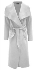 Women's Long Duster Jacket French Belted Trench Waterfall Coat Ladies Italian 