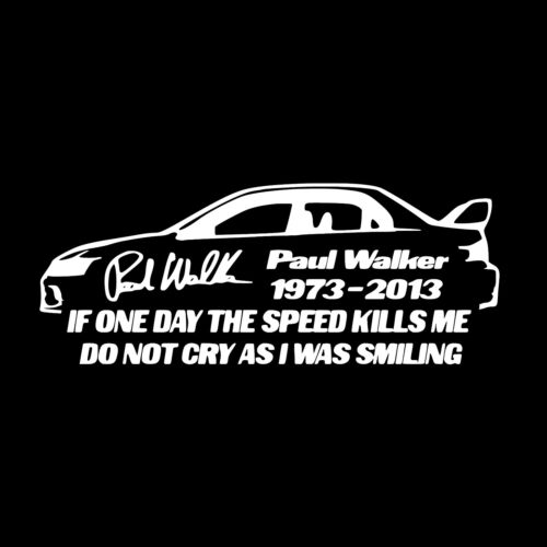 Pegatina tributo a Paul Walker Evo - calcomanía conmemorativa personalizada - selecciona color y tamaño - Imagen 7 de 12