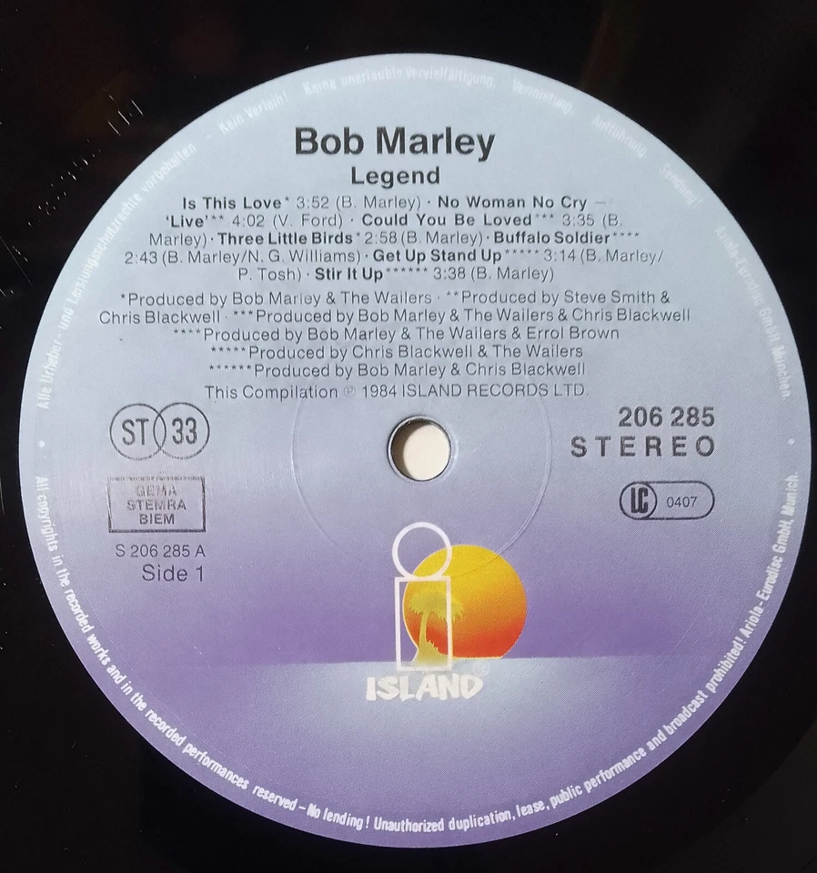 Bob Marley and the Wailers Legend · Lp · 1984, foto 4 di 4
