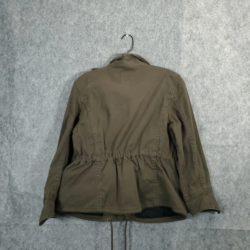 Izod полный молнии куртка женщин средний военный зеленый боя на шнурке карманы Топ - Изображение 2 из 4