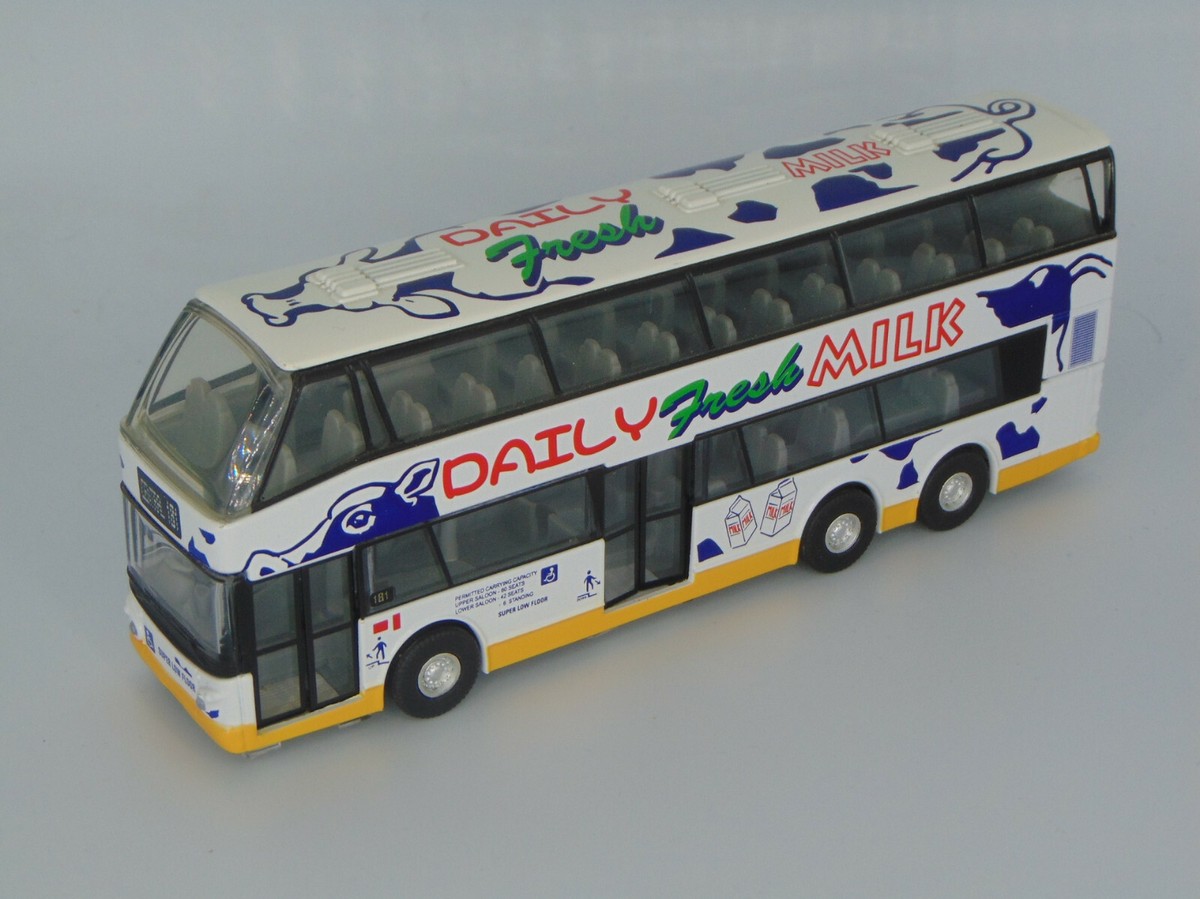 TINS' TOYS CARVEN NEOPLAN SKYLINER DOUBLE-DECKER DAILY MILK BUS 1