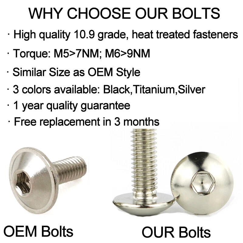 Pernos de carenado completos de acero aptos para Kawasaki Ninja650R ER-6N Ninja ZX-6R ZZR600 Foto 2 de 4