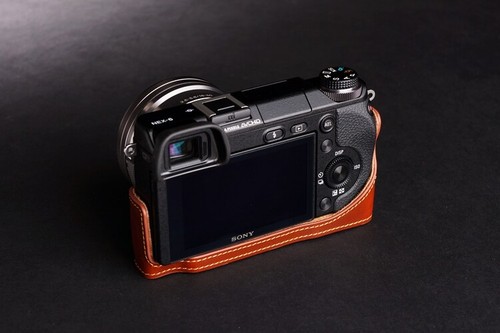 Handmade Genuine Leather Half Camera Case Cover Bag For Sony NEX6 NEX7 - Picture 10 of 16