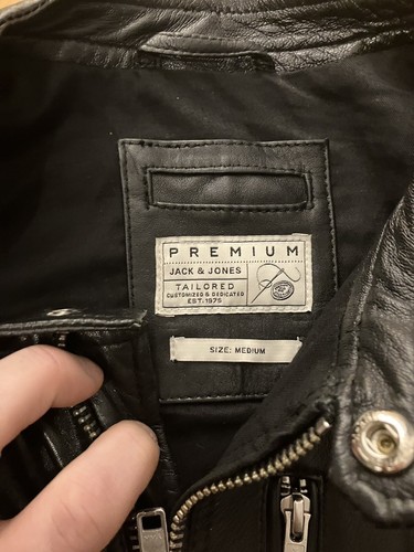 Jack & Jones Vintage Biker Lederjacke Echt Leder Nr 4 Gr M - Bild 8 von 12